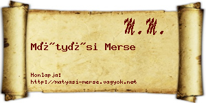 Mátyási Merse névjegykártya